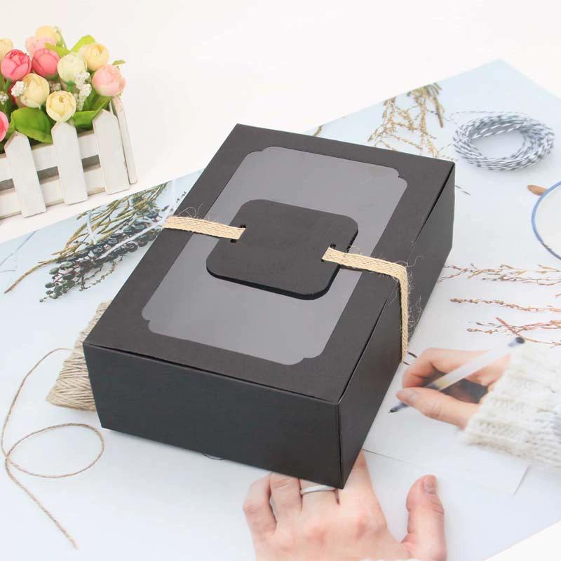 

WTEMPO Clear Window DIY Foldable Paper Gifts Boxes Large Capacity Storage Boxes Festive Presents Packaging Boxes Ideal for Gifting Delicate Items 12pcs