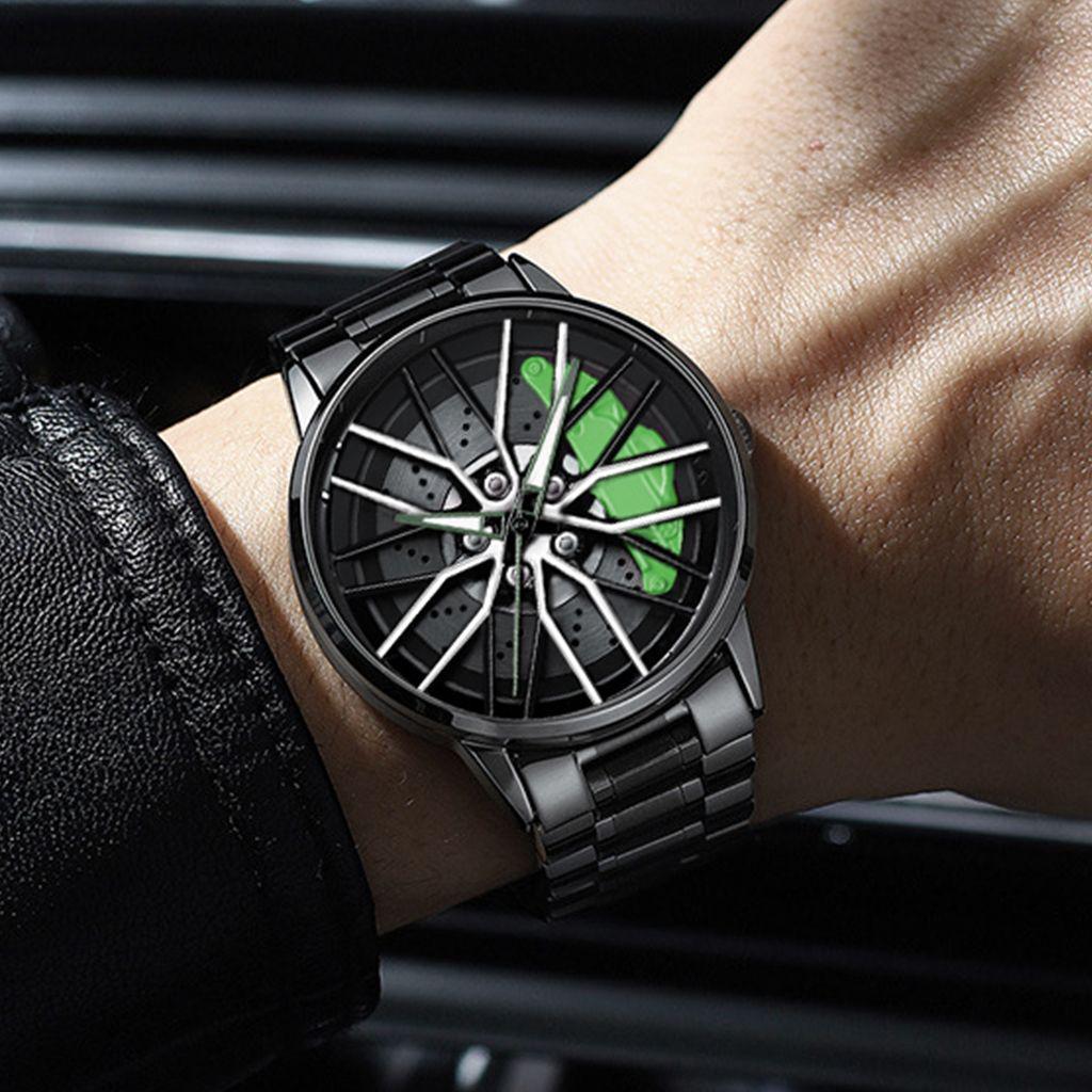 Men's Sports Watch Featuring Cool Sharingan Car Wheel Design