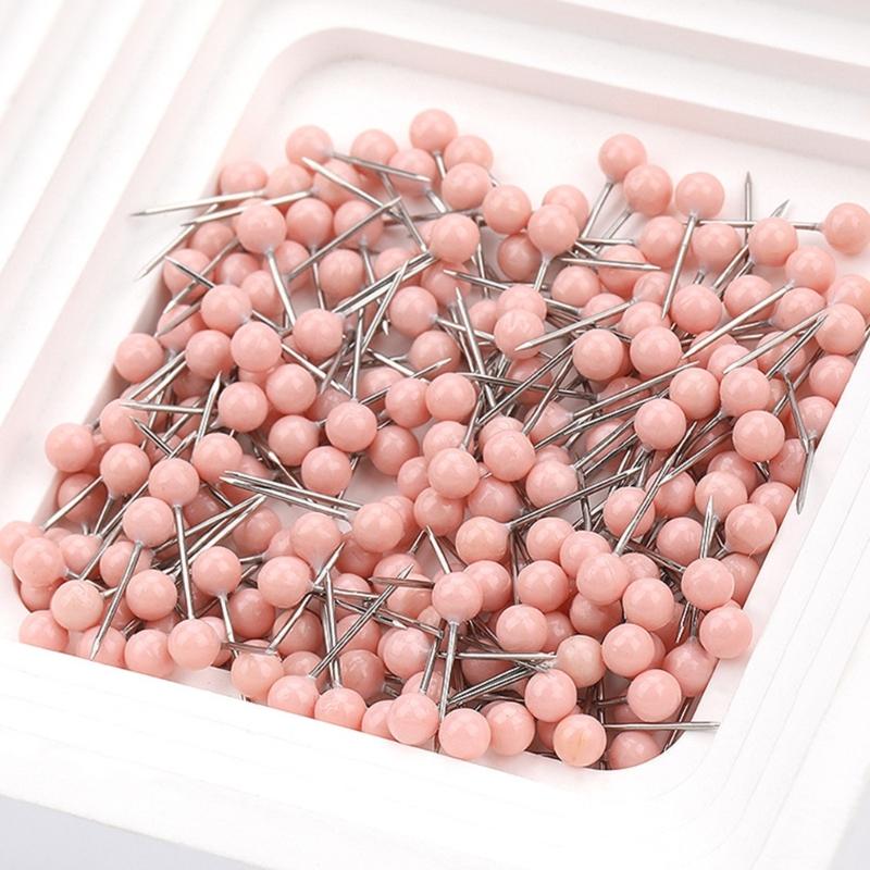 20–380 Stück dekorative Pinnnadeln, Herz-Pinnnadeln, flache Pinnnadeln, Perlenkopf, Kartennadeln, Pinnwand-Nägel für Korktafeln