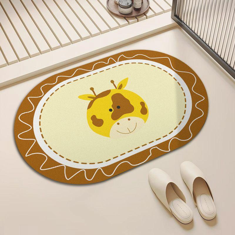 

Diatom mud soft cushion household cartoon bathroom absorbent small fresh bathroom anti slip quick drying floor mat 40X60cm 15.7X23.6in