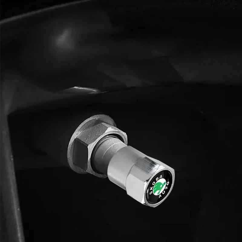 2025 Horké 4ks Krytka ventilku pneumatiky auta Šestihranná krytka Vzduchotěsná proti prachu Pro Skoda Octavia MK2 MK1 2 3 A5 A7 A8 Karoq Fabia Superb Rapid Ka
