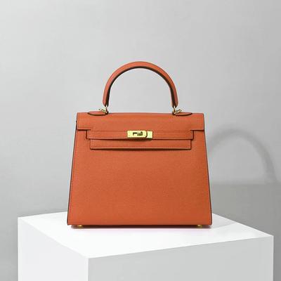 Women's Bag New Cowhide Palm Second Generation Bag Leather Color Contrast Fashion Single Shoulder Crossbody Bag