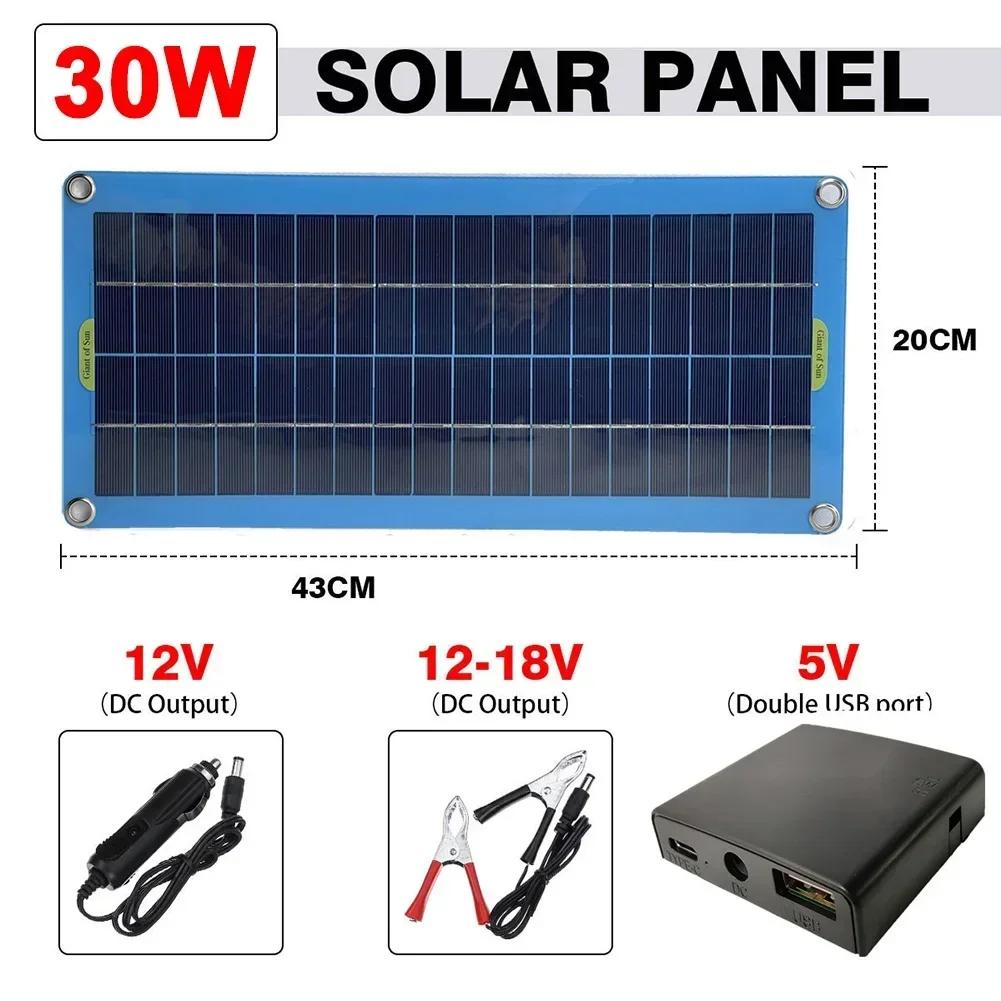 

For Car Batteries Polysilicon Cells 12V 30W Solar Panel For Camping For Car Windshield 43*20cm Solar Power Part China Mainland