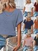 2026 Spring/Summer Lace Patchwork Short Sleeve Women's T-shirt