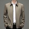 100% Cotton Men's Fashion Lapel Jacket - Perfect for Spring/Autumn Business Wear for Middle-Aged Leaders