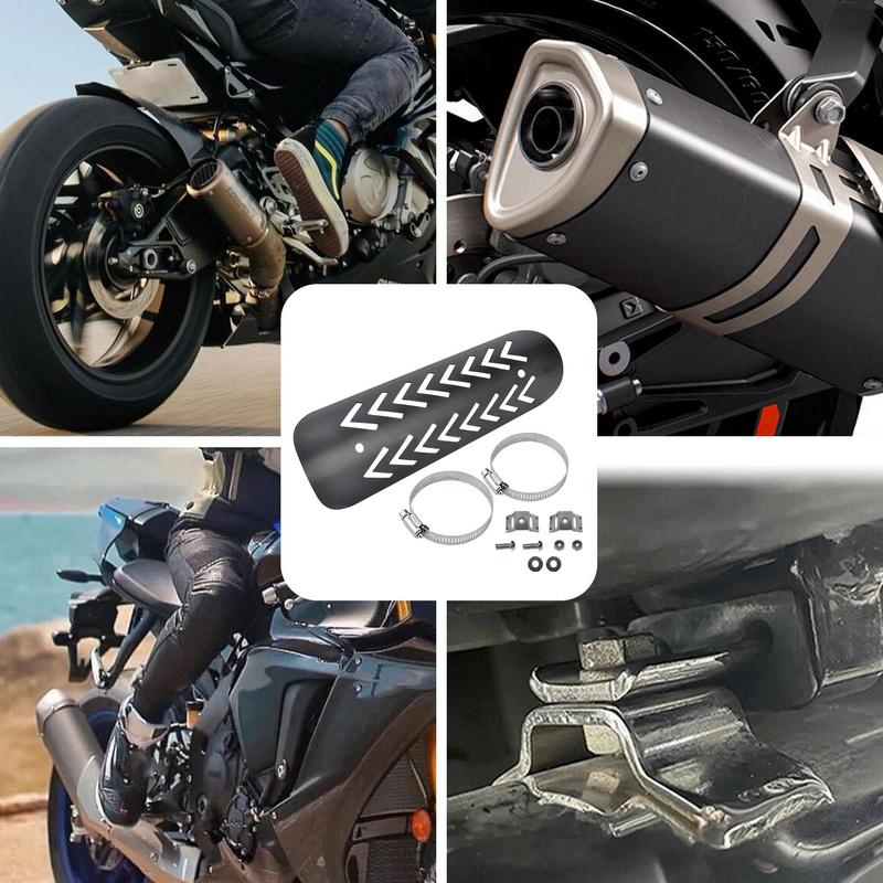 Motorcycle Heat Shield Anti-Scald Motorcycle Pipe Cover Abrasion-Proof Quick-Install Non-Slip Motorbike Accessories For Touring