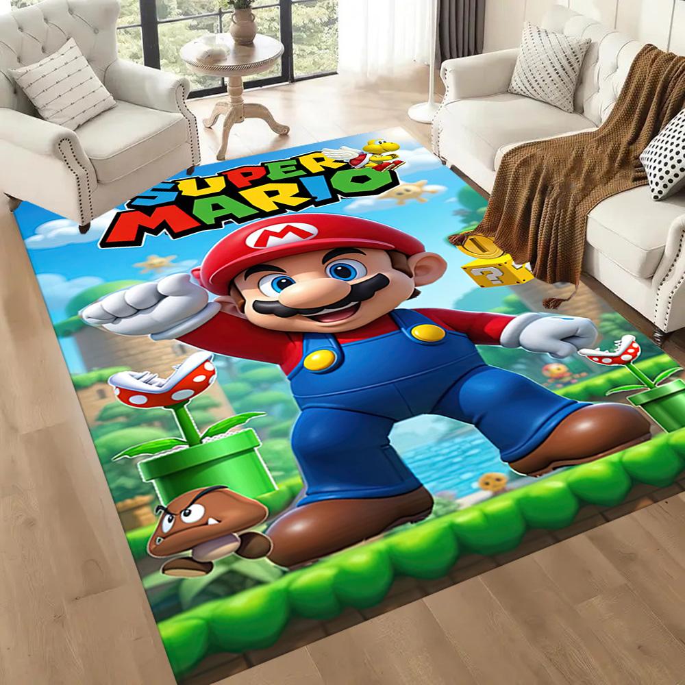 Super Mario Party Fun Square rugs are a great choice for living rooms, bedrooms, home décor, and as gifts.