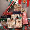 50x70cm Christmas Gift Kraft Wrapping Paper Tissue Paper Santa Claus Xmas Tree Pattern Flower Bouquet Packaging Xmas Party Decor