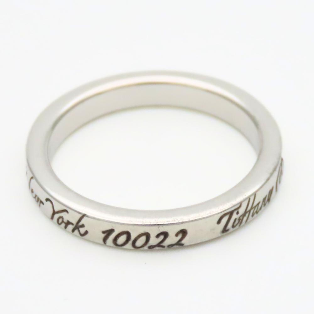 Używany TIFFANY&Co. Pierścionek Notatki Wąski EU#49 Srebro925 2,7g Srebrny Klasyczny