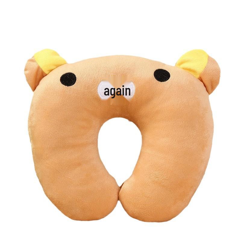 Cartoon Portable U-Shaped Neck Pillow - Foldable & Multifunctional for Travel