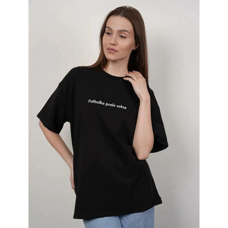 Loose Printed T-shirt Top Western Style New Loose Casual Print Letters Cotton T-shirt Top