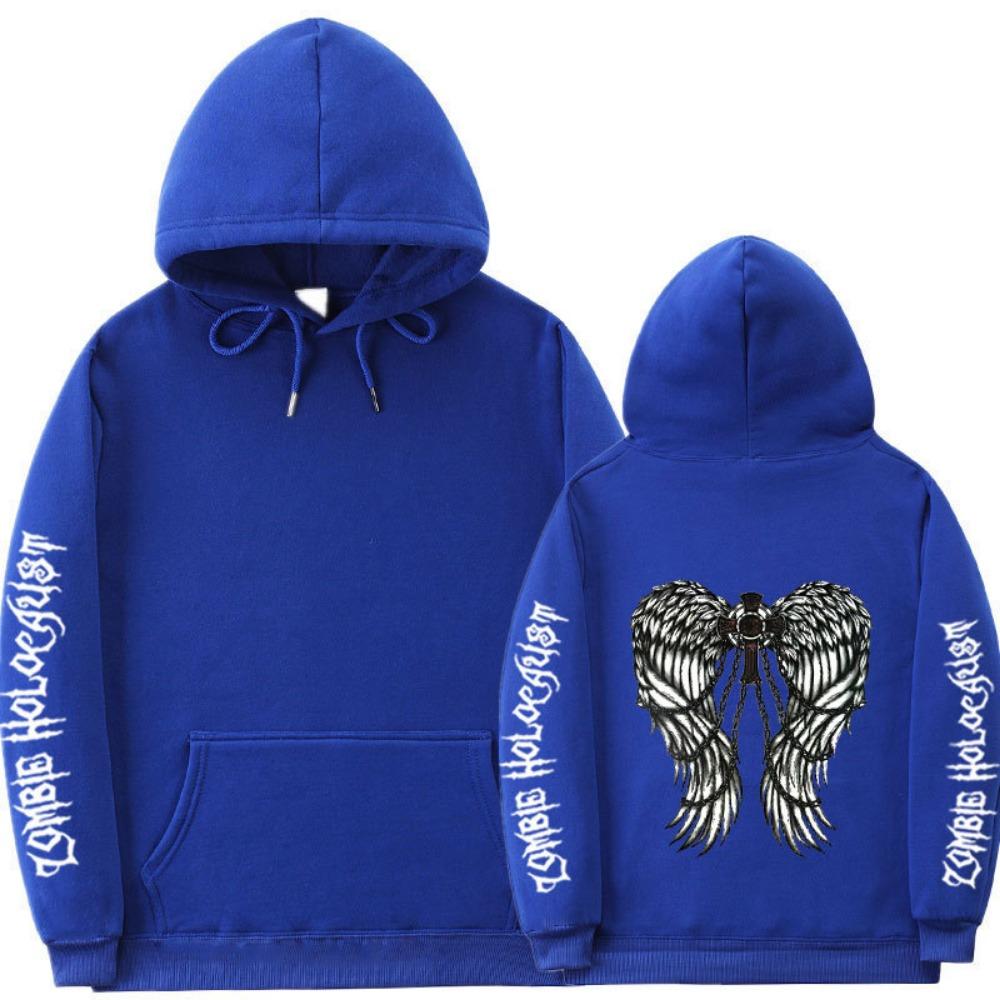 European and American Dark Style Hoodie with Ribbed Bottom for Men's and Women's Casual Sports Hoodie, Gothic Couple Harajuku Hoodie