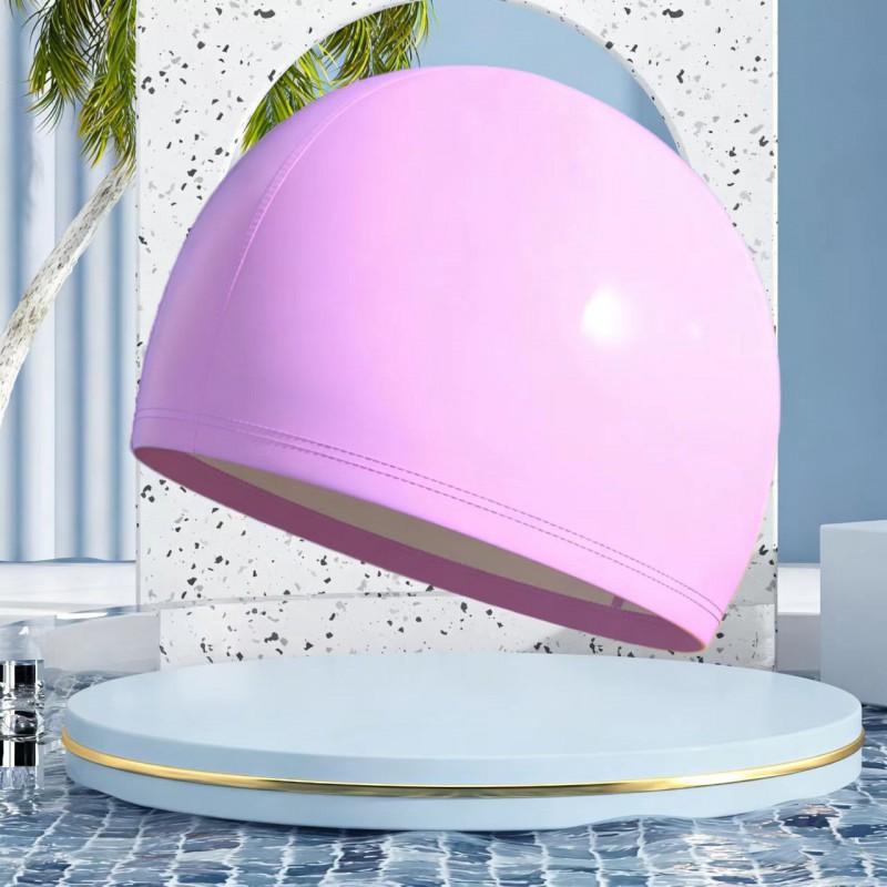 

New Style Swimming Cap PU Male Adult Female Long Hair Waterproof Sunscreen Increased Fashionable Ear Protection Professional