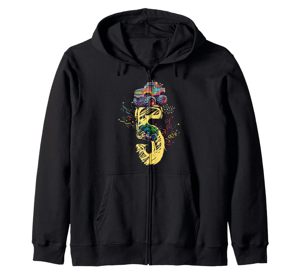 5-Year-Old Boy's Birthday Monster Truck Zip Hoodie