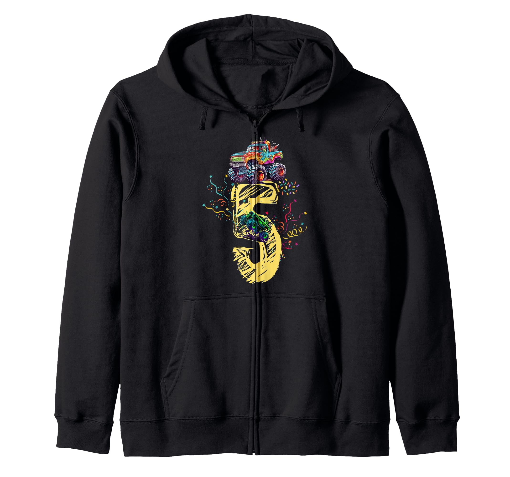 

5-Year-Old Boy s Birthday Monster Truck Zip Hoodie