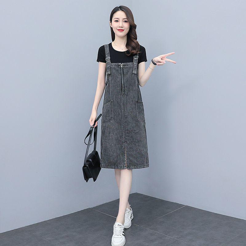 2026 Sommer Damenmode Latzhose Kleid Denim Latzhose einfarbig lässig schlankmachend