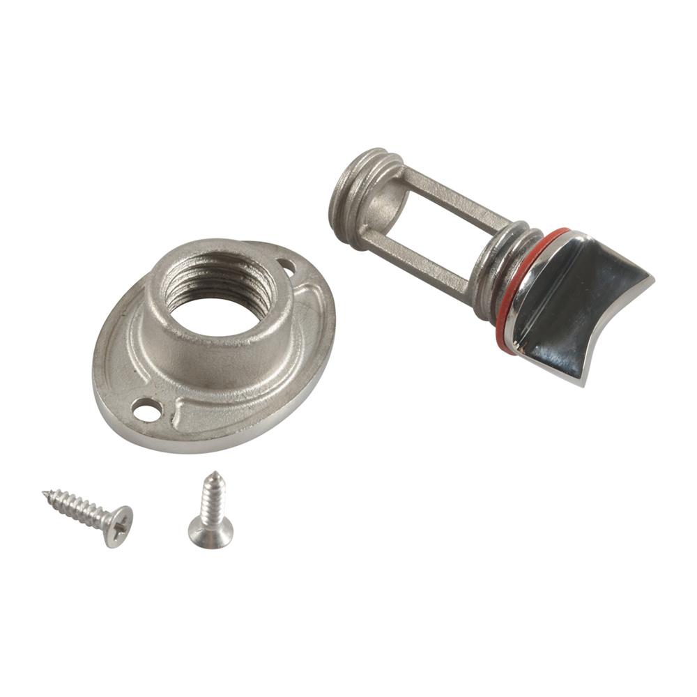 2Pcs Stainless Steel Boat Drain Plug Kit Oval Garboard Transom Plugs For 1" Hole
