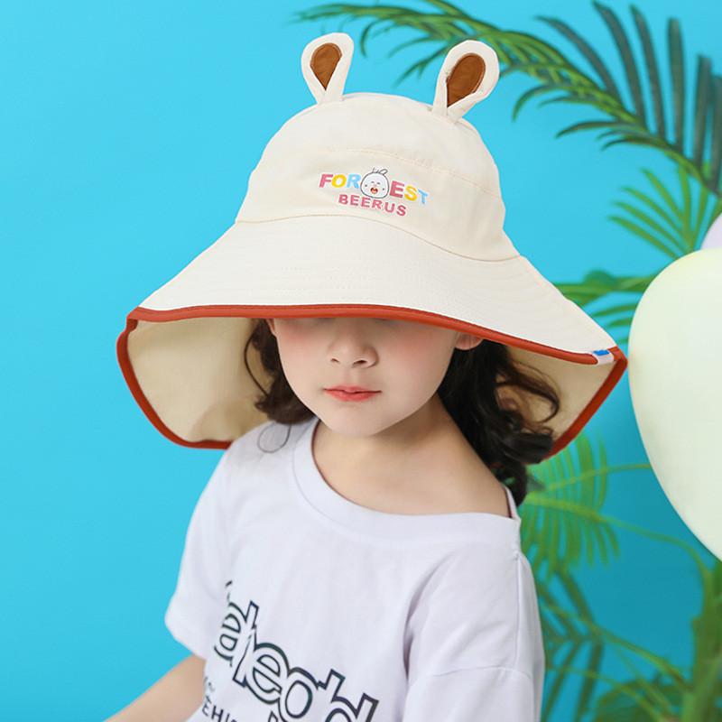 Forest Beerus Letter Girls Kids Sunshade Cap Guard Floppy Brim Summer Outdoor