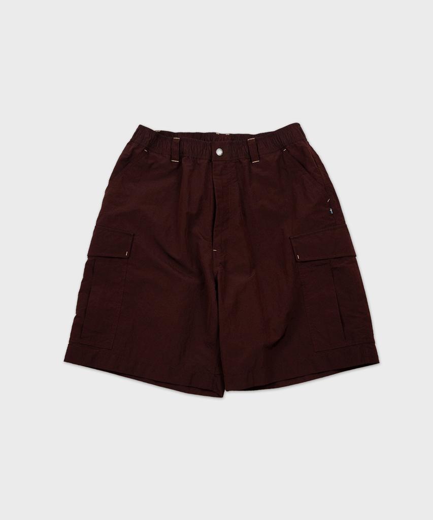 Teuletong Nylon Rib Cargo Shorts - Burgundy