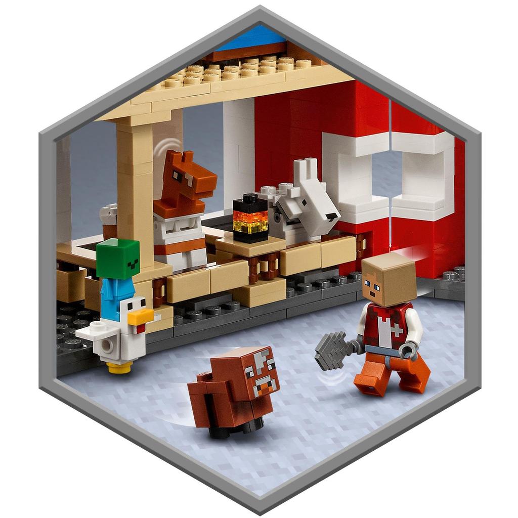 LEGO Minecraft Rote Stallung 21187, Spielzeug, Bausteine, Geschenk, Videospiel, Haus, Jungen und Mädchen, Ab 9 Jahren