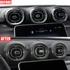 Central control air outlet decoration For 2022 Mercedes Benz Cclass c200l c260l Headlamp switch trim frame  conditioning