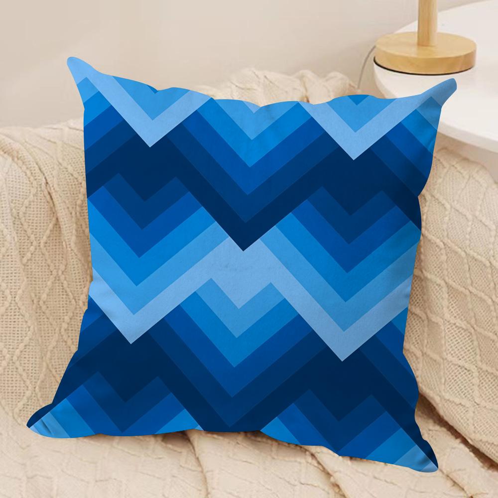 Blue diamond pattern Cushion Cover Soft Plush Fabric DoubleSided Printed Cushion Covers for All Seasons Modern HomeDecor Gift