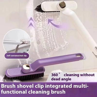 Multi-Function Rotating Hard Bristle Crevice Cleaning Brush, No Dead Household Corners Cleaning Tool for Kitchen Bathroom