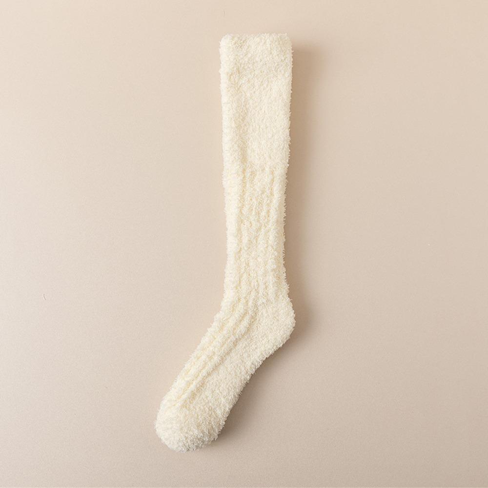 Thick Winter Sock Solid Color Women Stockings New Coral Fleece Stocking  Women