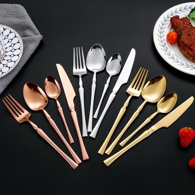 24-delige Servies Set Roestvrijstalen Bestekset Mes Vork Theelepel Diner Set Keuken Zilverwerk Set voor 6