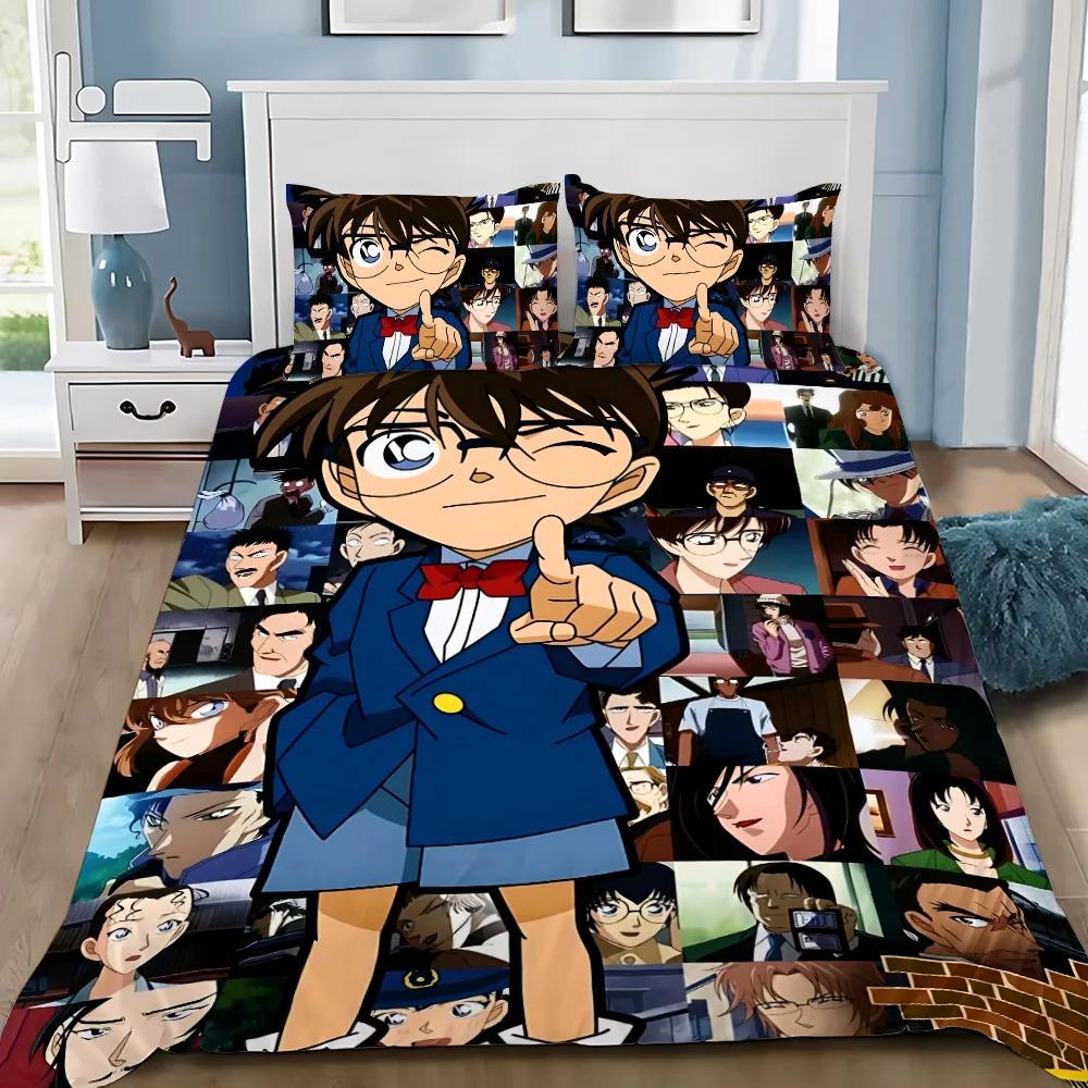 Anime Duvet Cover Pillowcase D-Detective C-Conan Bedding Set Adult Boy Girl Bedroom Decoration Children Single Double Large Size