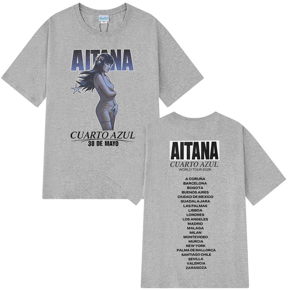 Aitanas Cuarto Azul Album T Shirt Men Women Fashion Short Sleeve Tshirt Summer Cotton Harajuku ONeck Oversize TShirt Fan Gifts