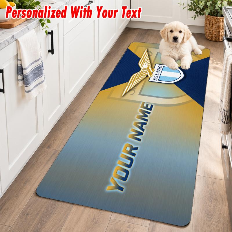 Lazio FC Custom Name Flannel Rug Kitchen Mat Non Slip Floor Carpet Personalized Home Decor