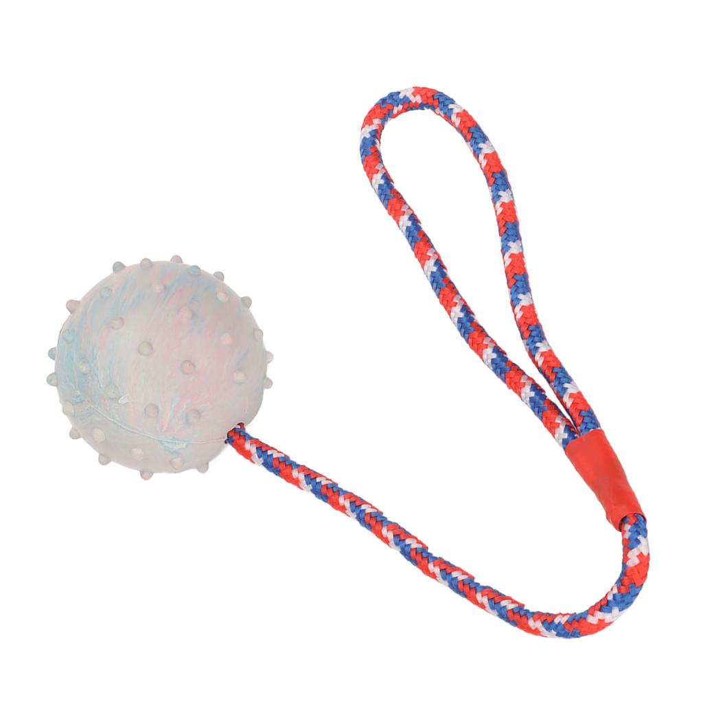 Rubber Dog Chewing Ball with Rope Puppy Teething Training Ball Toy for Medium Small Dogs