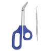 Long Handled Toenail Scissors Easy To Hold Nails File Pedicure Nail Tool Set for Dead Skin