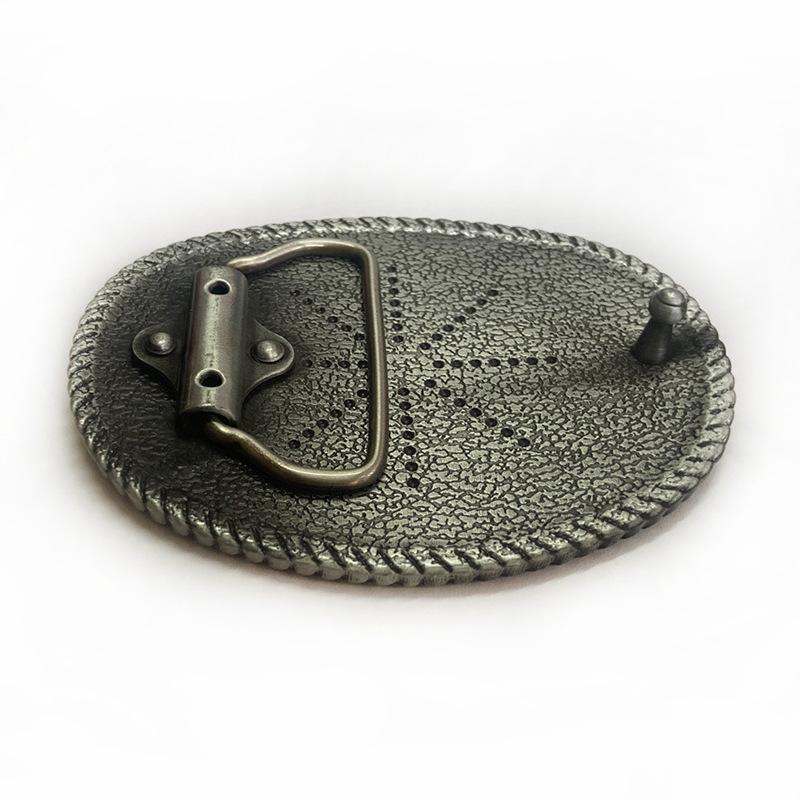 Higanbana Ethnic Style Oval Denim Belt Buckle - Unique Alloy Smooth Design
