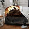 1pc castle moon Flannel Blanket Soft Warm Throw for Home, Office, Travel, All Season Cozy Bedding Gift, Office