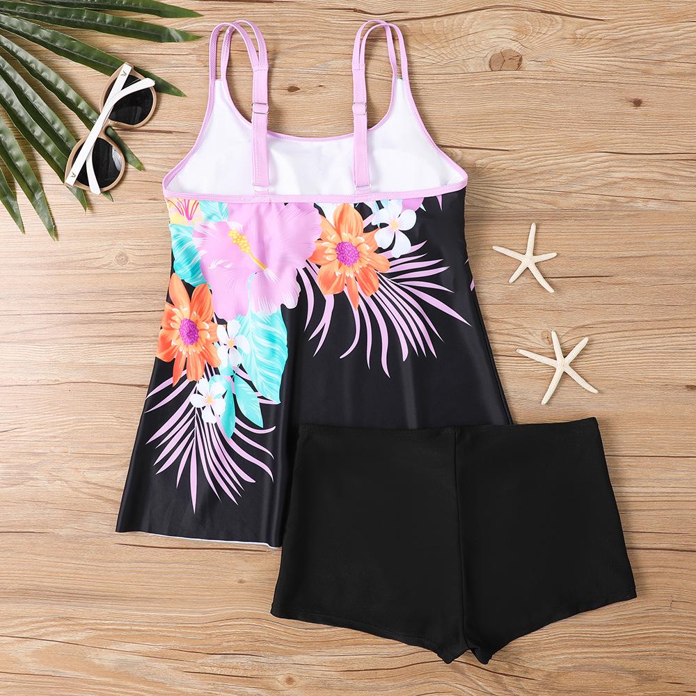 Modny Damski Tankini Plus Size z Spódniczką z Nadrukiem 2025 - Styl Europejski i Amerykański