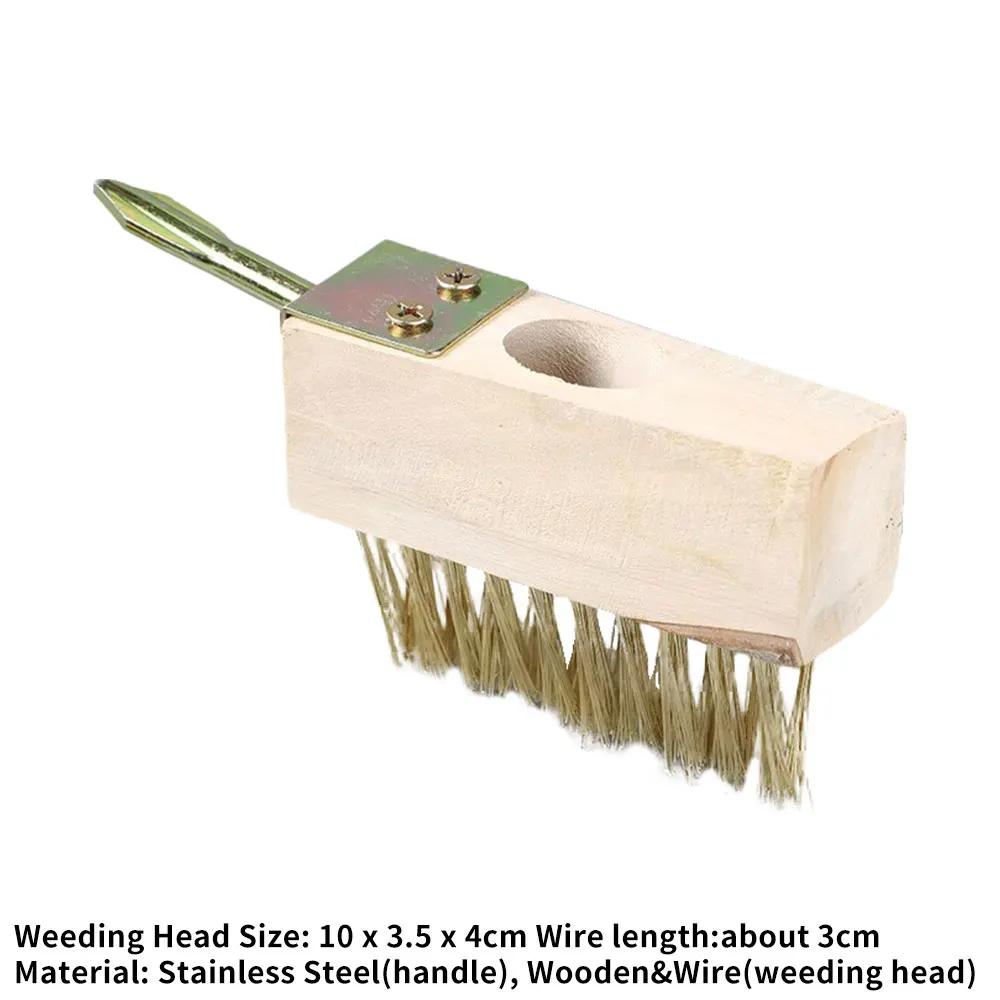 Brosse à Joints Désherbeurs Manuels Brosse de Remplacement à Poils Brosse de Nettoyage de Jardin pour Mousse et Mauvaises Herbes Brosse en Acier