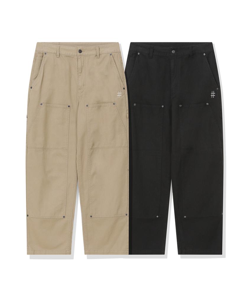 BEENTRILL Cotton Twill Double Knee Pants (Beige)