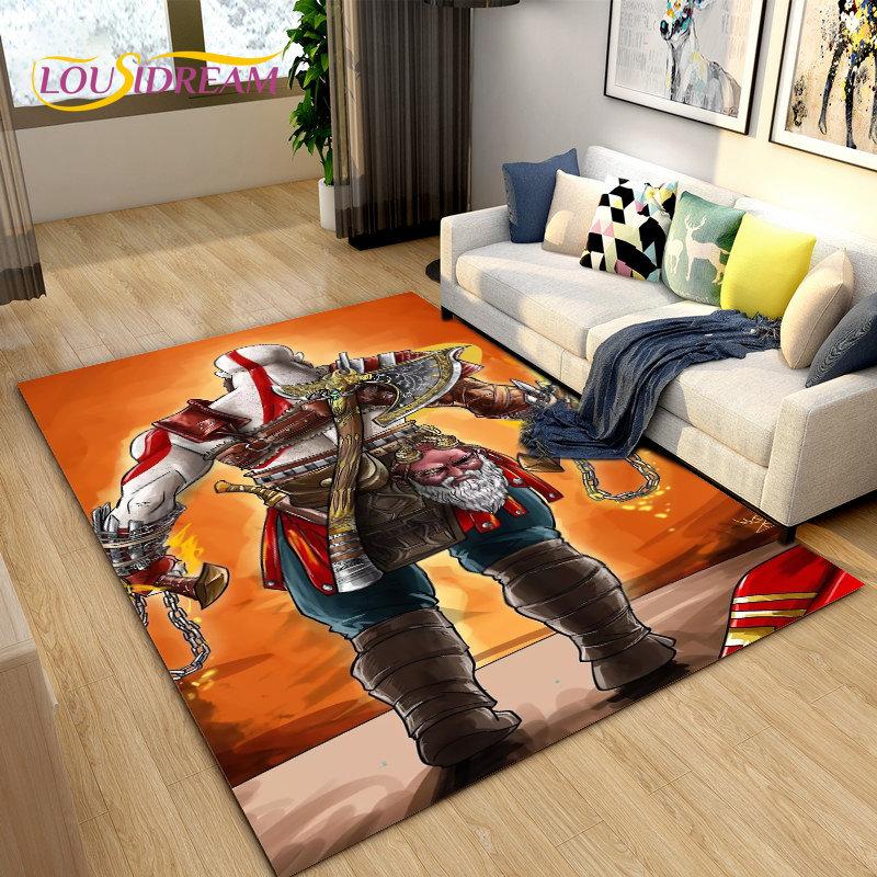 God of War Game Gamer  Area Rug Large,Carpet Rug for Living Room Bedroom Sofa Doormat Decoration,Kids Play  Non-slip Floor Mat