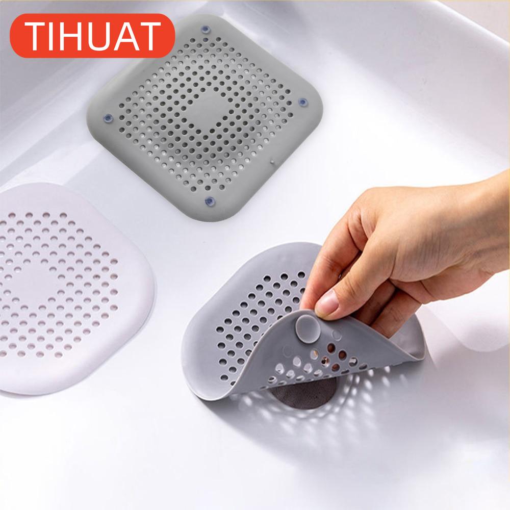 

Hair Strainer Anti-block Sink Filter Bathtub Shower Floor Drain Plug Silicone Stopper Kitchen Deodorizer Bathroom Accessories 14.5cm*14.5cm белый
