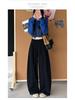 Women's Wide-Leg Brown Retro Pants, High-Waisted, Plus Velvet, Autumn/Winter 2025 Collection