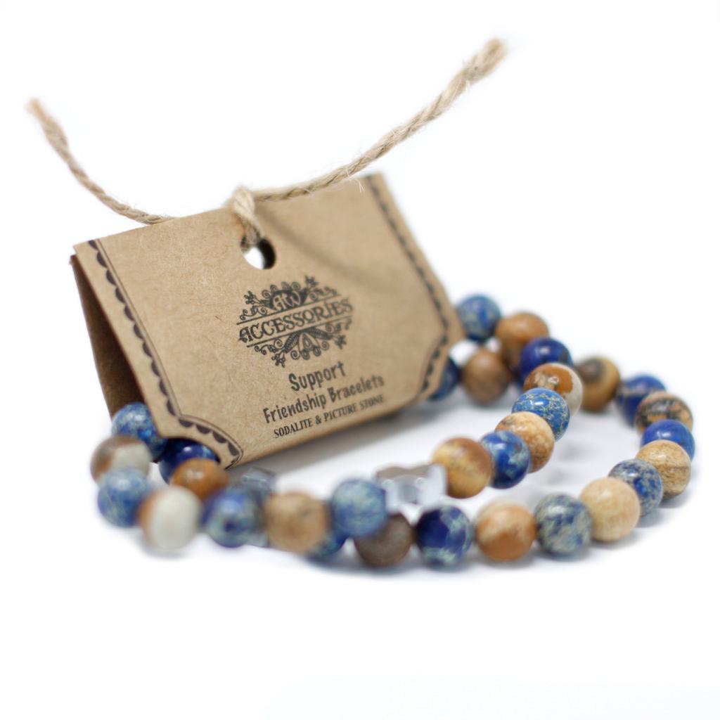 Couple Bracelets Set of 2 Picasso Jasper Howlite