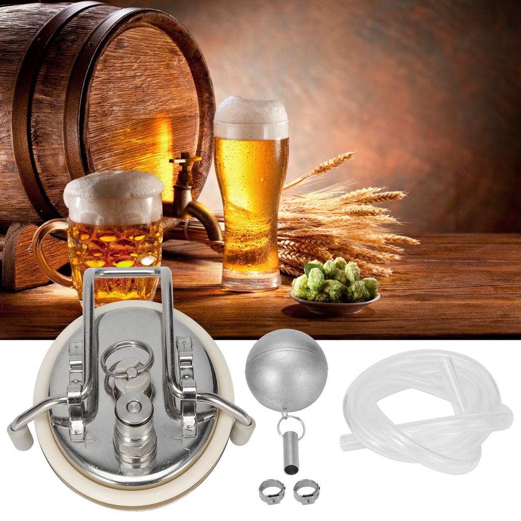 Edelstahl Homebrew Karbonisierungs-Keg-Deckel mit Bierschlauch Schwimmkugel für Kegland Kegs