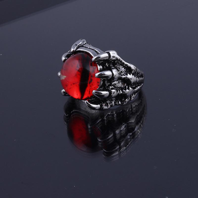 Retro Devil Eye Dragon Claw Large Ring For Men Punk Gothic Rock Hiphop Adjustable Open Ring Biker  Accessories Man Gift