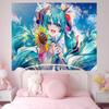 Popular Kawaii H-Hatsune Singer M-Miku Cute Printed Large Wall Tapestry Hanging Tarot Hippie Wall Rugs Dorm Art Home Decor