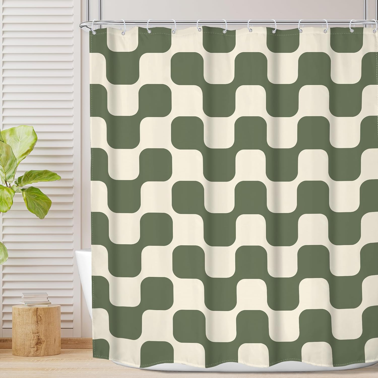 

Color Abstract Shower Curtain Black And White Retro Plaid Modern Simple Beautiful Bathroom Decorative Shower Curtain, 12 Hooks W60H190(CM)-1 Pcs
