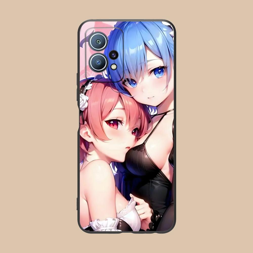 ReZero Rem Ram Matte TPU Mobile Phone Case for Huawei P60 P50 P40 P30 P20 P10 P9 P8 Pro Lite Plus Colorful Printing Cover