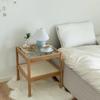 Couchtisch, Massivholz-Beistelltisch, quadratischer Korbtisch, kleiner japanischer Teetisch, quadratischer Glasschrank, koreanische Nachttische
