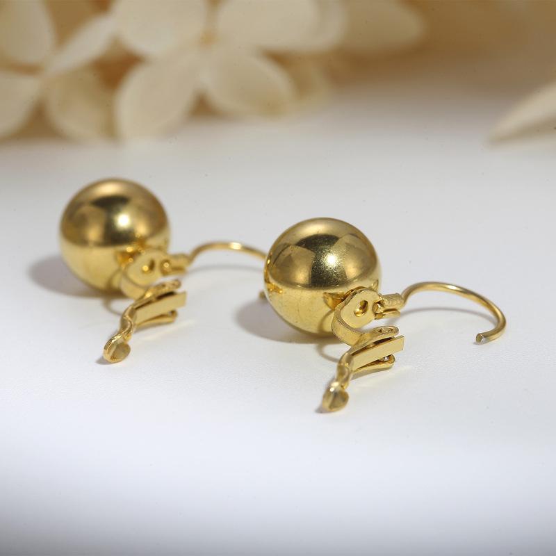 Korean Fashion Stainless Steel Ball Drop Earrings - Small and Fresh